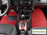 Jeep Renegade All Weather Floor Mats - Front + Rear - Rubber Woven Carpet - Red + Black 