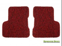 Jeep Renegade All Weather Floor Mats - Front + Rear - Rubber Woven Carpet - Red + Black 