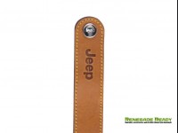 Jeep Keychain - Brown Leather Band w/ Embossed Jeep Logo