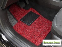 Jeep Renegade All Weather Floor Mats - Front + Rear - Rubber Woven Carpet - Red + Black 