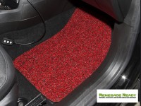 Jeep Renegade All Weather Floor Mats - Front + Rear - Rubber Woven Carpet - Red + Black 