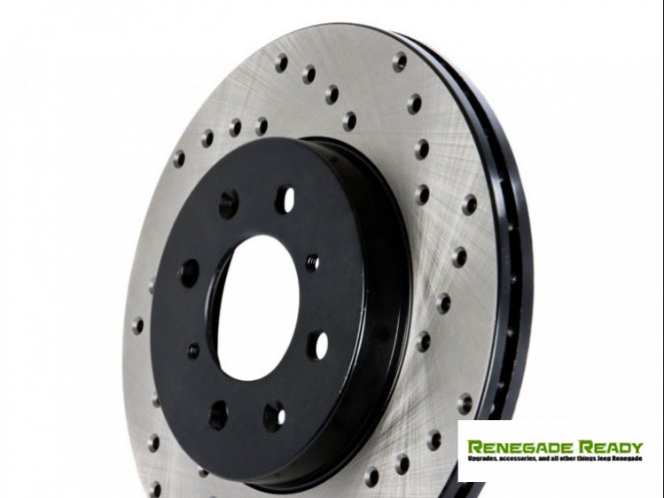 Jeep Renegade Performance Brake Rotor - Drilled + Vented - Front Left